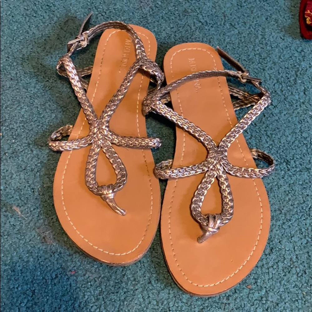 Silver strappy sandals